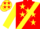Silk - Red, yellow sash and stars on front, emblem on back, yellow bar, stars and cuff on sleeves