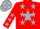 Silk - Red silver star, white sleeve with silver stars