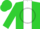 Silk - Lime green / white sleeve w/green stripe / white circle w/green emblem on back