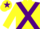 Silk - YELLOW, purple cross belts, yellow cap, purple star