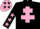 Silk - Black, pink cross of lorraine, black sleeves, pink stars