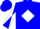 Silk - Blue, blue 'a' on white diamond, blue and white diagonal quarters on sleeves