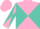 Silk - Pink and turquoise diagonal quarters