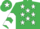 Silk - EMERALD GREEN, white stars, white chevrons on sleeves, em.green cap, white star