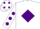 Silk - WHITE, purple diamond, purple spots on sleeves & cap