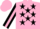 Silk - Pink, Black Stars, Black sleeves, Pink stripe, Pink cap
