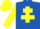 Silk - Royal blue, yellow cross of lorraine, yellow sleeves, royal blue armlet, yellow cap