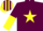 Silk - Maroon, yellow star, halved sleeves, maroon and yellow striped cap