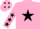 Silk - Pink, black star, black stars on sleeves, pink cap, black diamonds