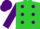 Silk - Lime, purple dots, lime bars on purple sleeves, purple cap