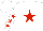 Silk - White, red star, red stars on sleeves