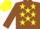 Silk - Brown, yellow stars, yellow cap