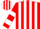 Silk - Red, white stripes, white hoops on sleeves