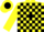 Silk - Yellow, black blocks, black ball on yellow sleeves