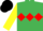 Silk - EMERALD GREEN, red triple diamond, yellow sleeves, black cap