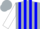 Silk - Silver, blue stripes, white sleeves, silver cap