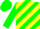 Silk - Green and yellow diagonal stripes, green cap