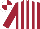 Silk - MAROON and WHITE stripes, MAROON sleeves, quartered cap