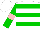 Silk - White, pink and green hoops, pink band on green sleeves