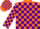 Silk - Orange, purple 'guess', purple blocks on sleeeves