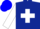 Silk - Dark blue, white maltese cross, white sleeves, blue cap