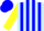 Silk - Light blue, yellow circled 'm', blue stripes on yellow sleeves, blue cap