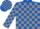 Silk - Royal blue, gray blocks
