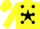 Silk - Yellow, black dots, yellow horseshoe and 4 on black star