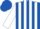Silk - Royal blue, white stripes, royal blue bands on white sleeves, royal blue cap