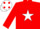 Silk - Red, white star, white cap, red spots