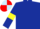 Silk - SAXE BLUE, YELLOW armlets, LIGHT BLUE and RED quartered cap