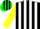 Silk - Black, green, and white stripes yellow sleeves