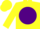 Silk - Yellow, yellow 'ms' on purple ball, purple band on sleeves, yellow cap