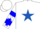Silk - White, royal blue star, blue bars on sleeves, blue stars on white cap
