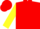 Silk - Red, red 'h' on yellow crest, red crest on yellow sleeves, red cap