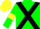 Silk - Green, black cross sashes, black armlets on yellow sleeves, yellow cap