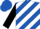 Silk - Royal blue and white diagonal stripes, black sleeves