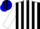 Silk - Black, blue and white sashes, blue and white stripes on slvs