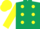 Silk - Dark green, yellow dots, yellow sleeves, yellow cap
