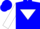 Silk - blue body, white inverted triangle, diablo sleeves, blue cap