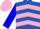 Silk - Royal blue, pink chevrons, pink chevrons on blue sleeves, pink cap