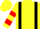 Silk - Yellow, black braces and 'rps', red bars on sleeves, yellow cap