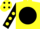 Silk - Yellow, Black disc, Black sleeves, Yellow spots, Yellow cap, Black spots