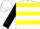 Silk - White, yellow hoops, yellow bars on black sleeves, white cap