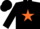 Silk - Black, black 'jb' on orange star