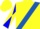 Silk - Yellow, royal blue sash, blue and yellow diagonal quartered sleeves, yellow cap