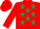 Silk - Red, Dark Green stars, Red sleeves and cap