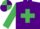 Silk - Purple, emerald green cross belts and sleeves, emerald green and purple quartered cap