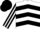 Silk - White, black chevrons, black and white striped sleeves, black cap