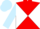 Silk - Red and white diagonal quarters, white bars on light blue sleeves, red, white and light blue cap
